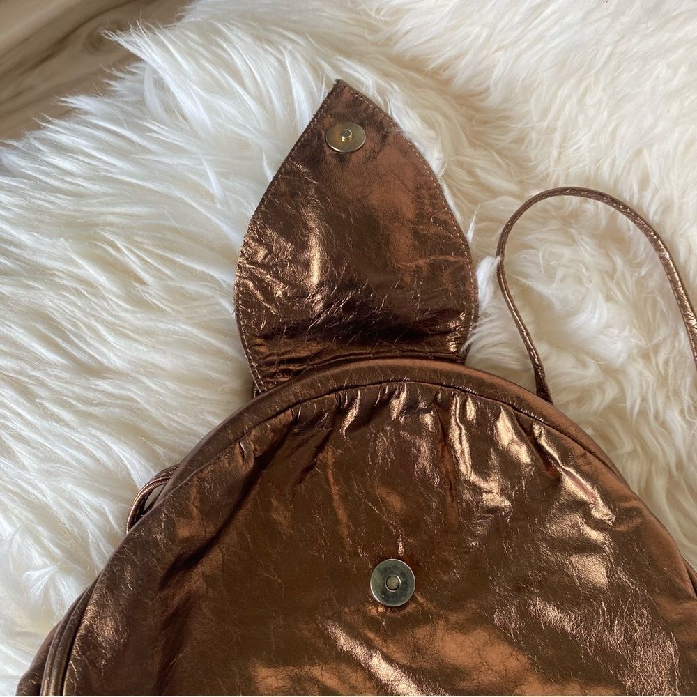 Bronze Metallic Leather Crossbody Evening Bag Bags by Pinky - Picture 5 of 7